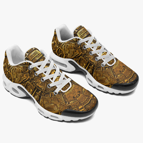 Air Cushion Sneakers Gold Aztec Calendar
