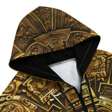 Men's Zip Up Hoodie Gold Aztec Calendar