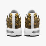 Air Cushion Sneakers Golden Mayan God Artwork