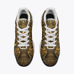 Air Cushion Sneakers Golden Mayan God Artwork