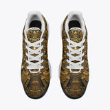 Air Cushion Sneakers Golden Mayan God Artwork