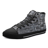 High-Top Canvas Shoes Bricks Wall Mayan Temple Art