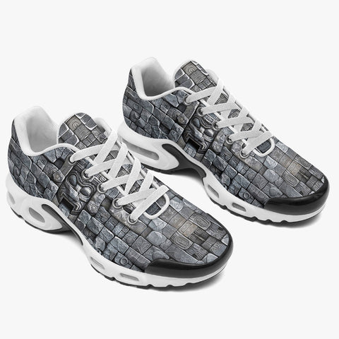 Air Cushion Sneakers Bricks Wall Mayan Temple Art