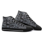 High-Top Canvas Shoes Bricks Wall Mayan Temple Art