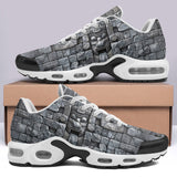 Air Cushion Sneakers Bricks Wall Mayan Temple Art
