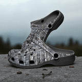 Classic Clogs Bricks Wall Mayan Temple Art