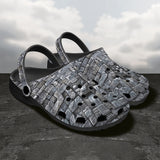Classic Clogs Bricks Wall Mayan Temple Art