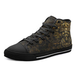 High-Top Canvas Shoes Ancient Aztec Gold Mask