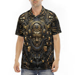 Men's Polo Shirt Mayan Art Gold Mask