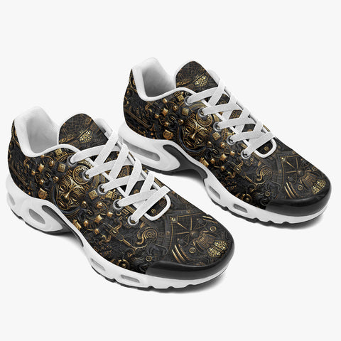 Air Cushion Sneakers Mayan Art Gold Mask