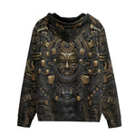 Men's Zip Up Hoodie Mayan Art Gold Mask