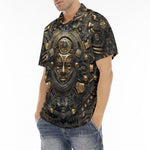 Men's Polo Shirt Mayan Art Gold Mask