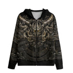 Men's Zip Up Hoodie Gothic Metal Dragon Artwork