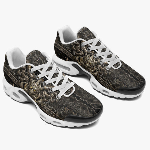 Air Cushion Sneakers Gothic Metal Dragon Artwork