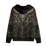 Men's Zip Up Hoodie Gothic Metal Dragon Artwork