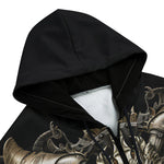 Men's Zip Up Hoodie Gothic Metal Dragon Artwork