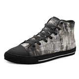 High-Top Canvas Shoes Vintage Grungy Newspaper