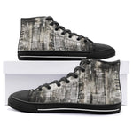 High-Top Canvas Shoes Vintage Grungy Newspaper