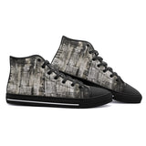 High-Top Canvas Shoes Vintage Grungy Newspaper