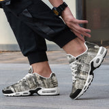 Air Cushion Sneakers Vintage Grungy Newspaper