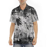 Men's Polo Shirt Vintage Grungy Newspaper