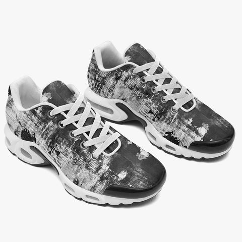 Air Cushion Sneakers Vintage Grungy Newspaper