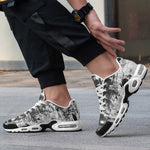 Air Cushion Sneakers Vintage Grungy Newspaper