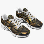 Air Cushion Sneakers Gold Triangles Geometric