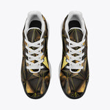 Air Cushion Sneakers Gold Triangles Geometric