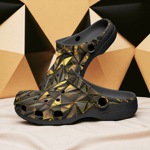 Classic Clogs Gold Triangles Geometric