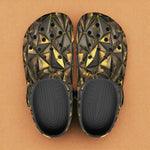 Classic Clogs Gold Triangles Geometric