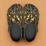 Classic Clogs Gold Triangles Geometric