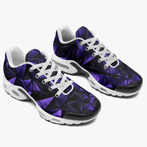 Air Cushion Sneakers Blue Triangles Geometric