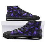 High-Top Canvas Shoes Blue Triangles Geometric