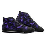 High-Top Canvas Shoes Blue Triangles Geometric