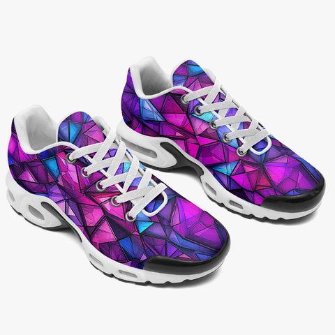 Air Cushion Sneakers Purple and Blue Stained Glass