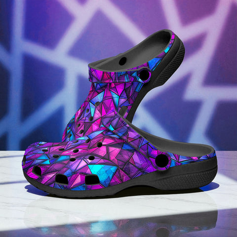Classic Clogs Purple and Blue Stained Glass