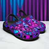Classic Clogs Purple and Blue Stained Glass