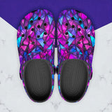 Classic Clogs Purple and Blue Stained Glass