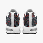 Air Cushion Sneakers Red and Black Geometric Abstraction