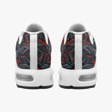 Air Cushion Sneakers Red and Black Geometric Abstraction