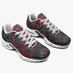 Air Cushion Sneakers Red and Black Geometric Abstraction