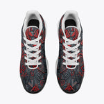 Air Cushion Sneakers Red and Black Geometric Abstraction