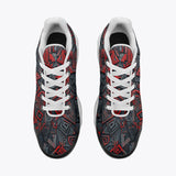 Air Cushion Sneakers Red and Black Geometric Abstraction