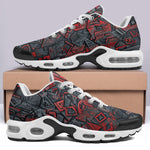 Air Cushion Sneakers Red and Black Geometric Abstraction
