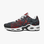 Air Cushion Sneakers Red and Black Geometric Abstraction