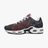 Air Cushion Sneakers Red and Black Geometric Abstraction