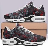 Air Cushion Sneakers Red and White Graffiti
