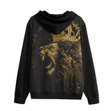 Men's Zip Up Hoodie Golden Lion with Crown