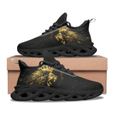 Sports Mesh Sneakers Golden Lion with Crown